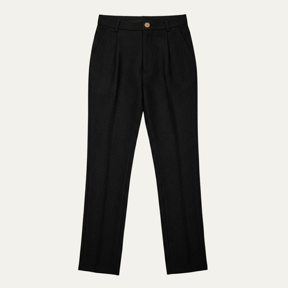 Men's Wool Herringbone Straight Leg Pants