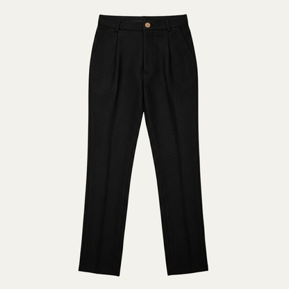 Men's Wool Herringbone Straight Leg Pants