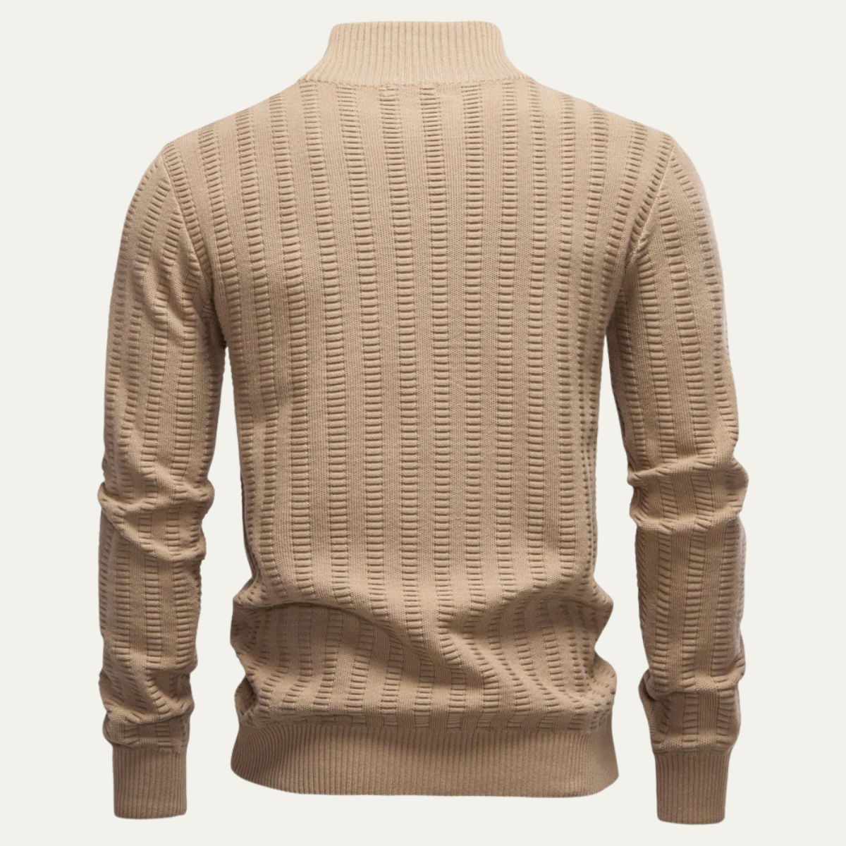 Men's Quarter Zip Winter Sweater Knit