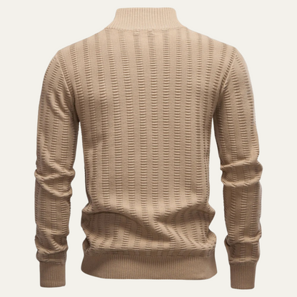 Men's Quarter Zip Winter Sweater Knit