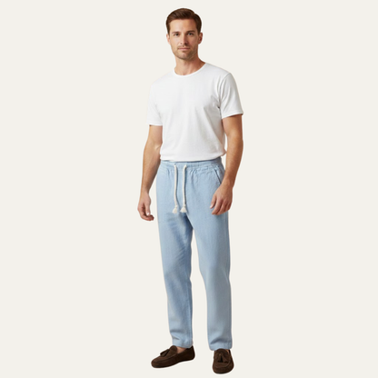 Men's Cotton Linen Drawstring Pants Loose Fit