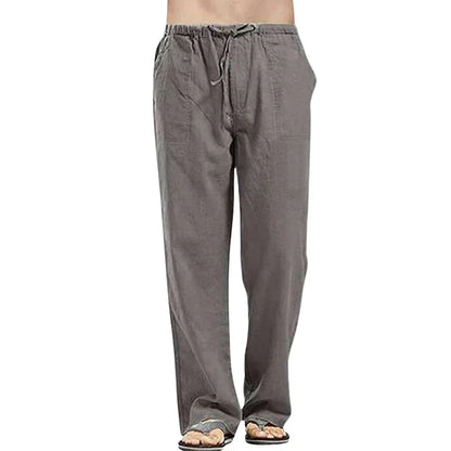 Ralph Men's Linen Pants Oversized Breathable Beige