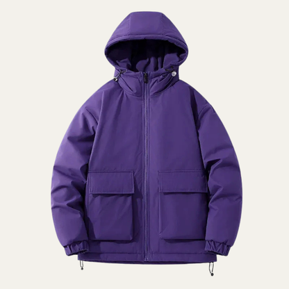 Men's Padded Puffer Jacket With Hood Warm Winter