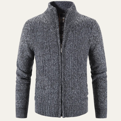 Men's Fleece Zip Up Jacket Warm Knit
