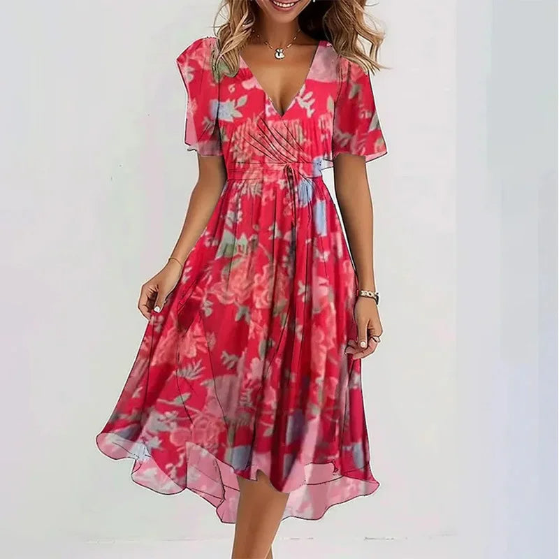 Women's Floral Knee Length Summer Dress