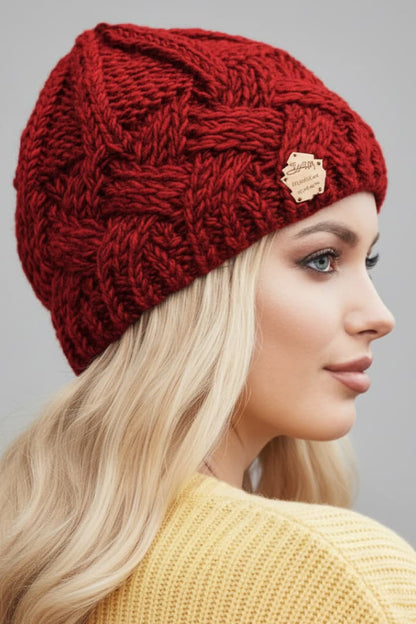 Women's Knit Beanie Thick Weave Folded Brim
