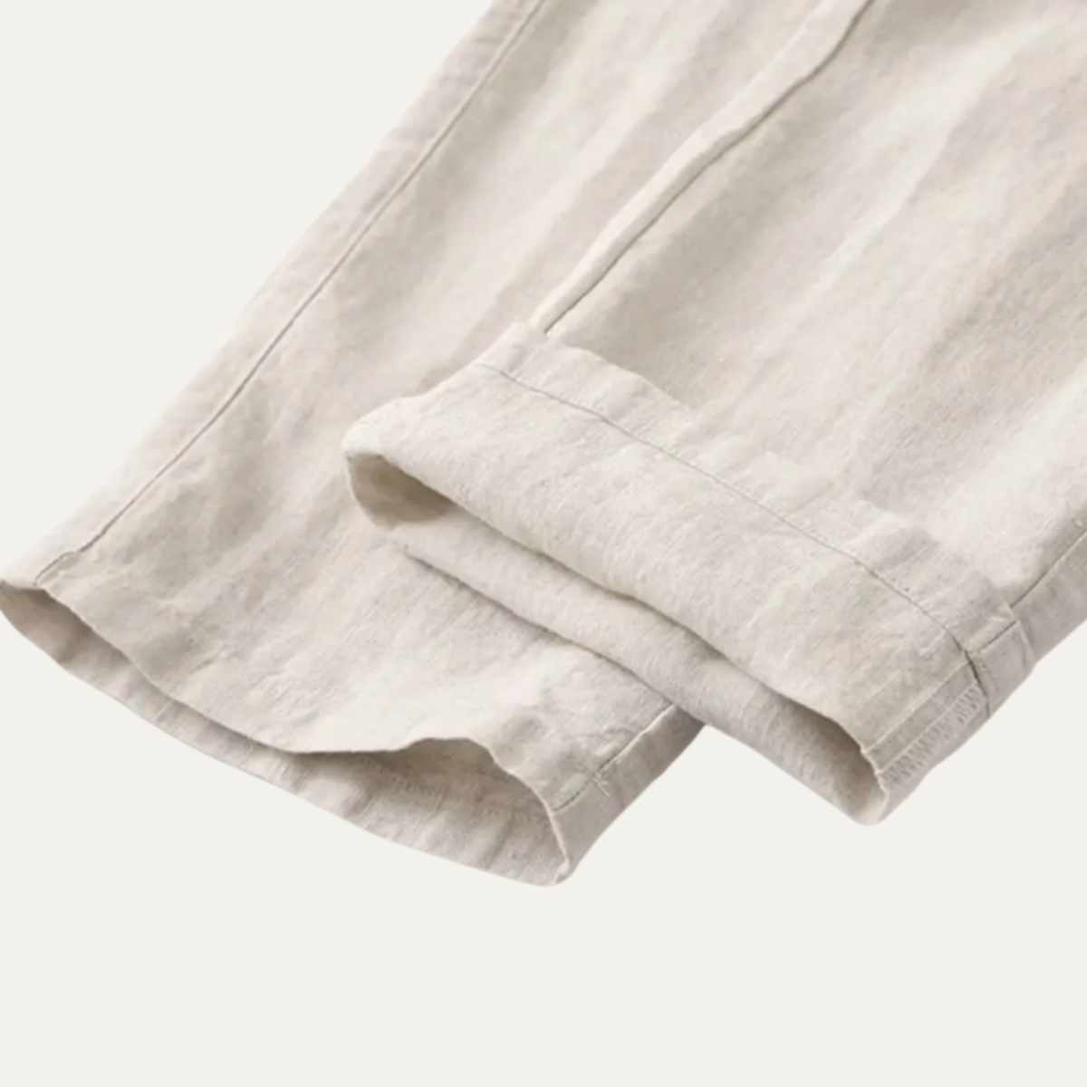 Alderfall Men's Linen Pants Casual Loose Fit Beige
