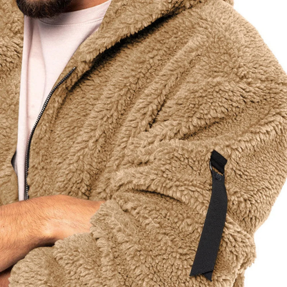 Men's Velvet Hoodie Fleece Jacket Soft Warm