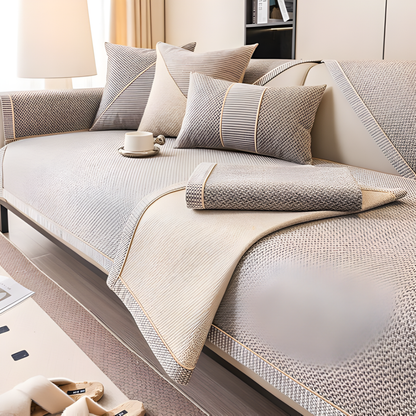 Linen Sofa Slipcover Set Beige