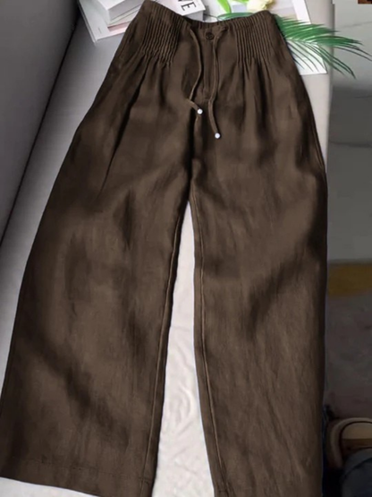 Women's Wide Leg Pants Elastic Waist Drawstring