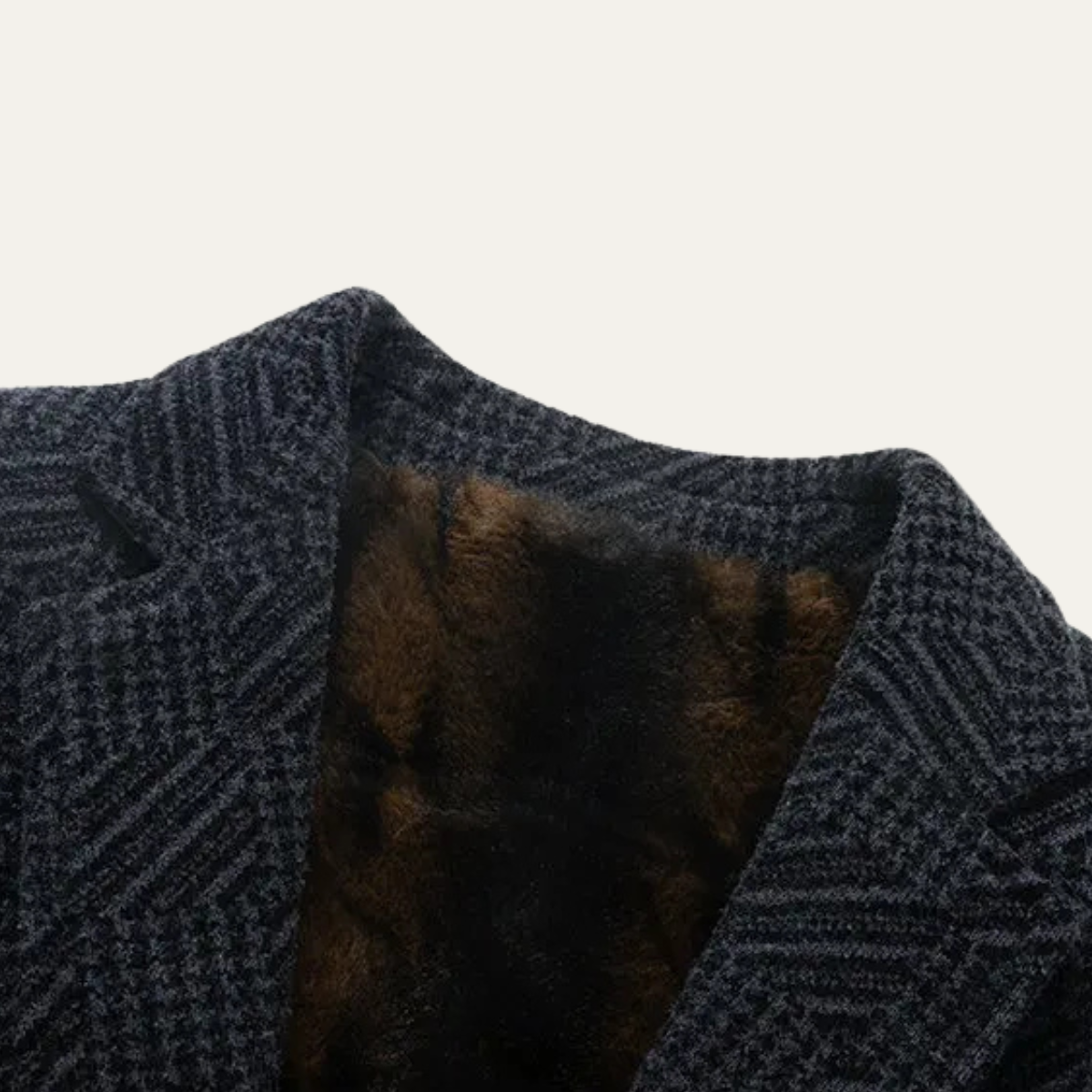Mens Chenille Blazer Soft Fur Lined Navy