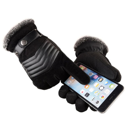 Men's Warm Winter Gloves Genuine Leather Touch Screen