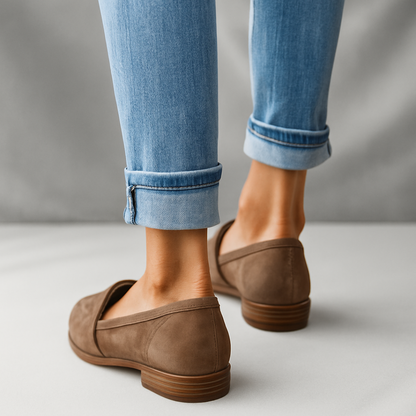 Women's Pointed Loafers Strap Detail