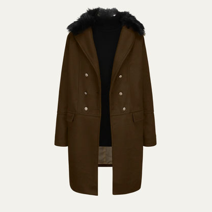 Men's Fur Collar Double Breasted Streetwear Jacket