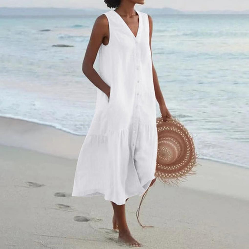 Women's V-Neck Dress Elegant Casual Wear - Vonnera