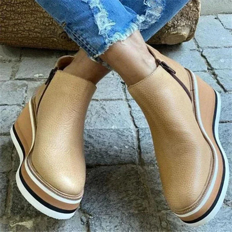 Women's Ankle Boots Wedge Heel Vintage Style