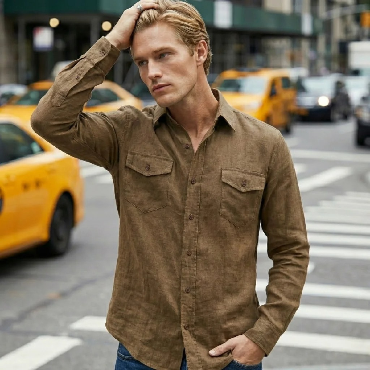 Men's Soft Casual Shirt Single Breasted Cotton