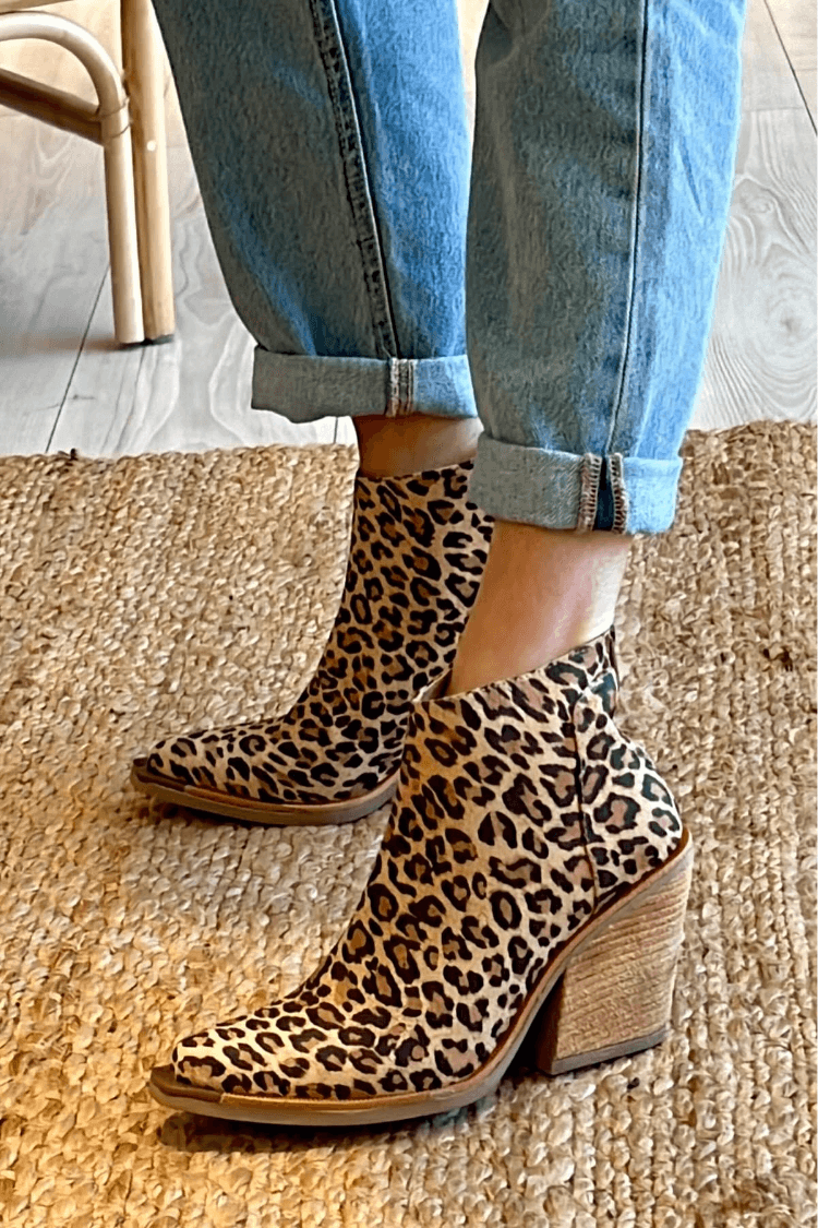 Women's Animal Print Block Heel Boots
