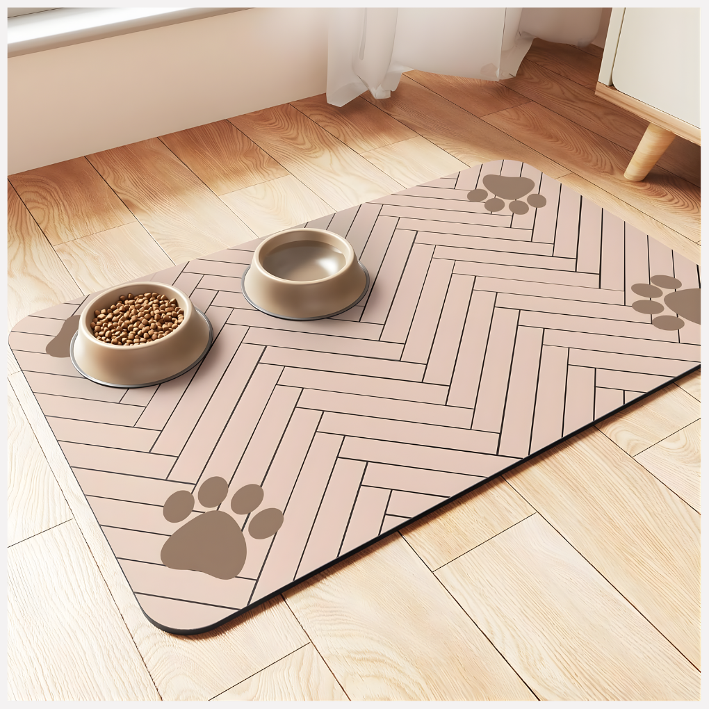 Pet Feeding Mat Absorbent Placemat For Food And Water Bowls