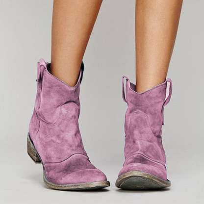 Women's Western Ankle Boots Block Heel
