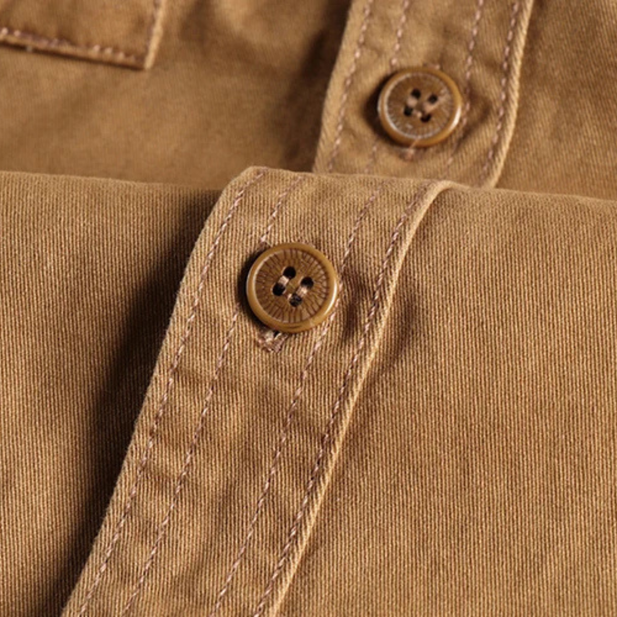 Men's Safari Shirt Button Up Casual Cotton