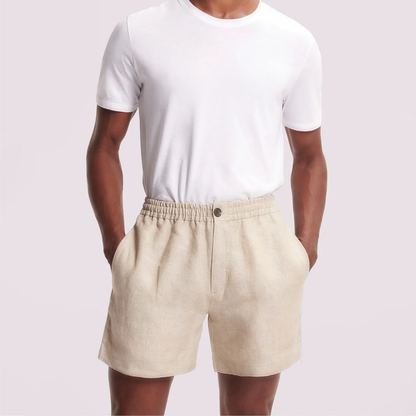 Linton Men's Linen Shorts Tailored Beige
