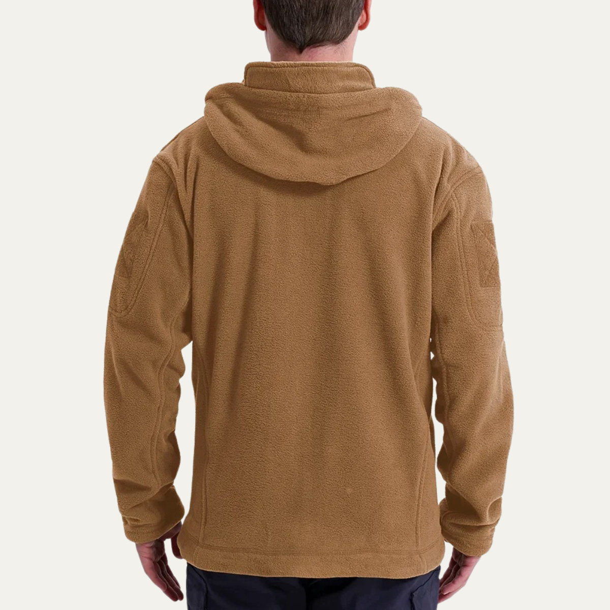Men's Tactical Fleece Jacket With Hood And Multi Pockets