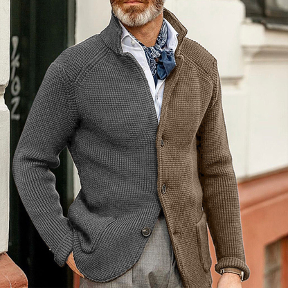 Cambridge Men's Knit Cardigan Contrast Colour