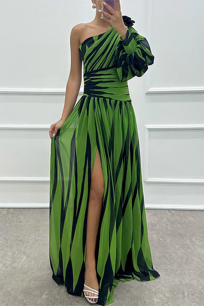 Women's One Shoulder Maxi Dress Asymmetric