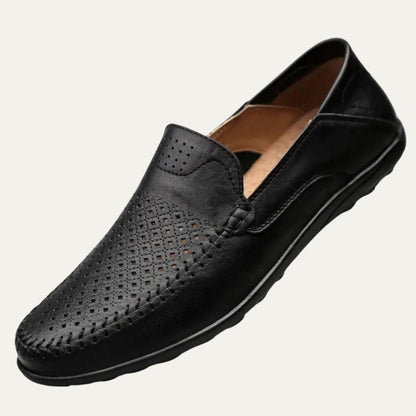 Men's Leather Loafers Breathable Slip On Shoes