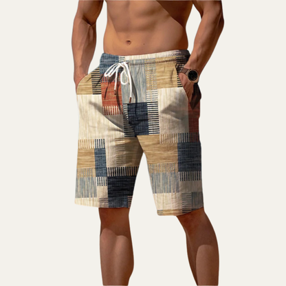 Men's Checked Drawstring Shorts