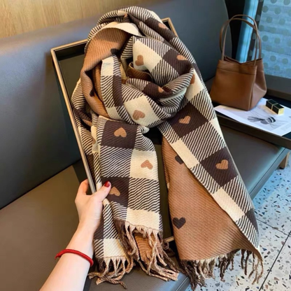 Comfy Plaid Tassel Scarf Warm Double Sided