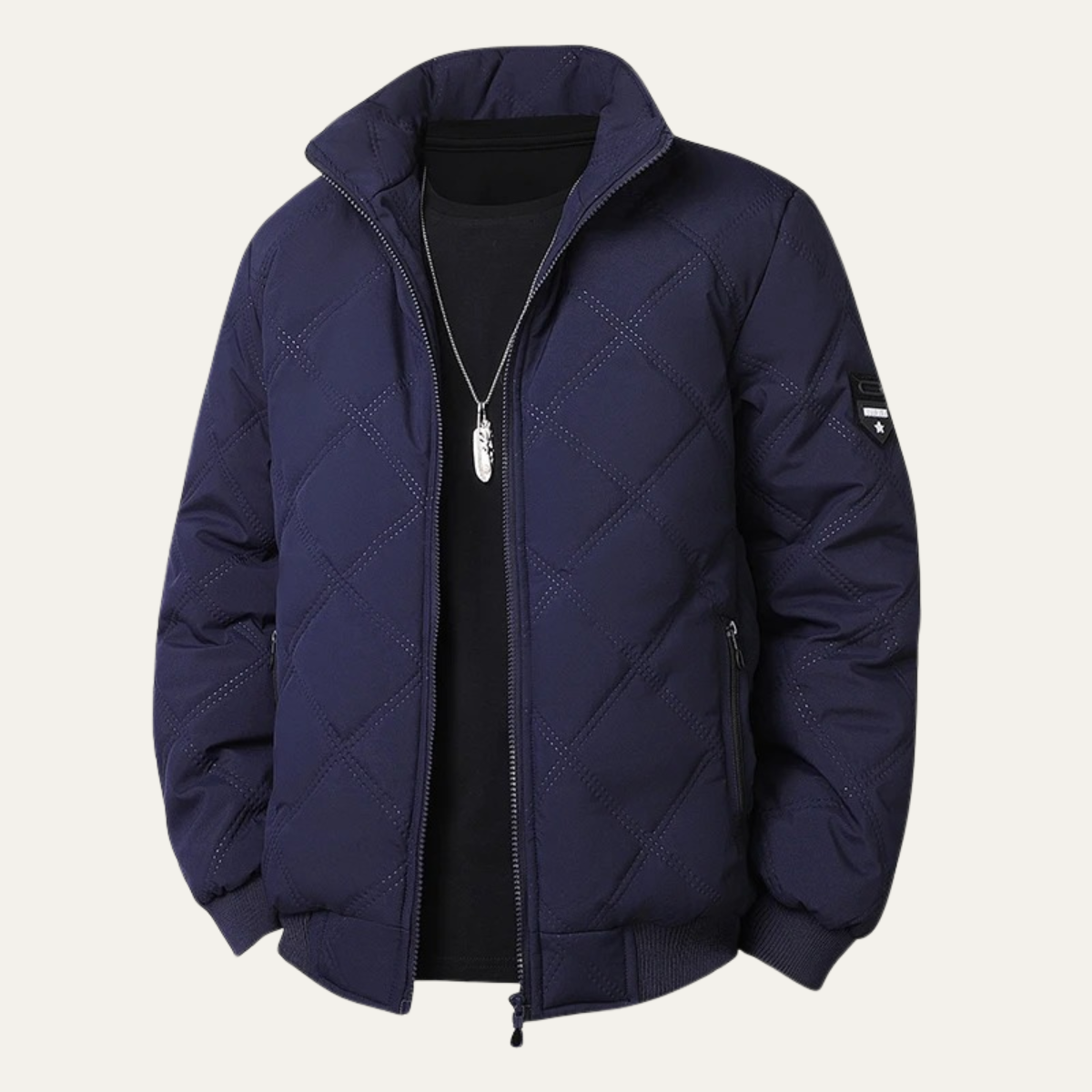 Men's Quilted Fleece Lined Winter Jacket