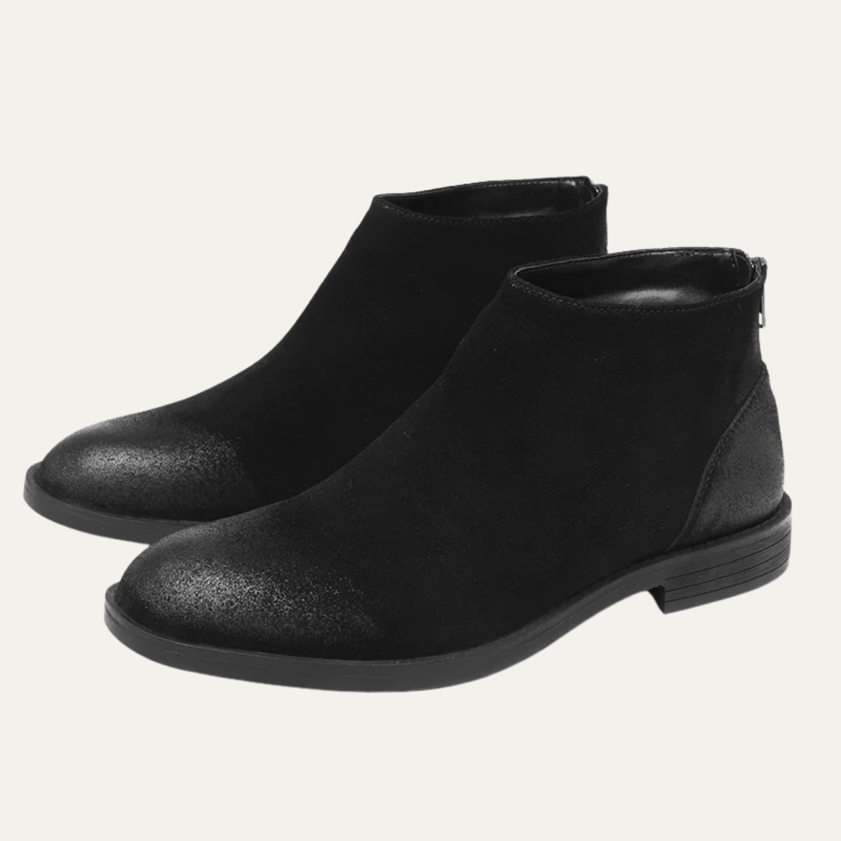 Vicenza Men's Suede Leather Ankle Boots Zip Up - Vonnera