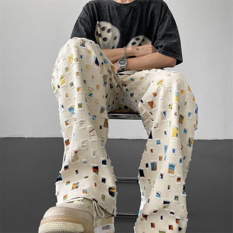 Men's Straight Fit Patterned Pants - Vonnera