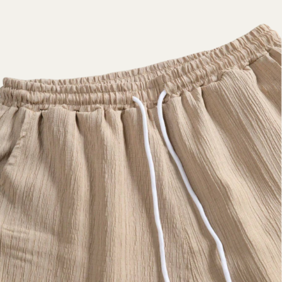 Men's Summer Co Ord Set Button Up Shirt Drawstring Shorts
