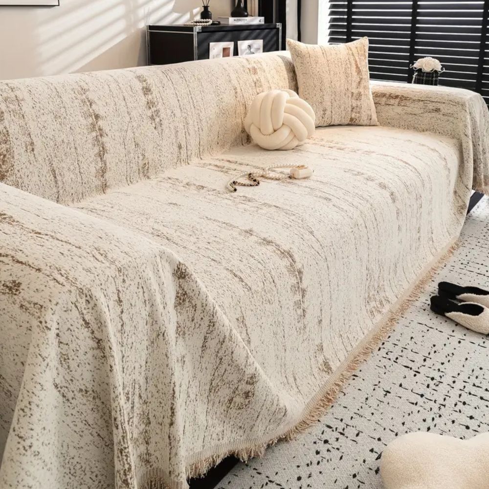 Elegant Sofa Cover Almond Crest Comfortable Living Room Furniture