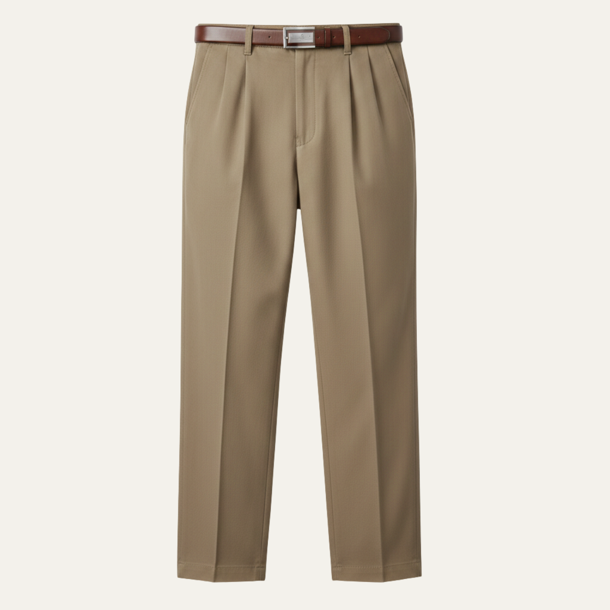 Montfield Men's Straight Leg Pants Double Pleated High Waist