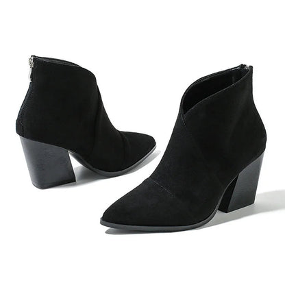 Women's Ankle Boots Zip Block Heel