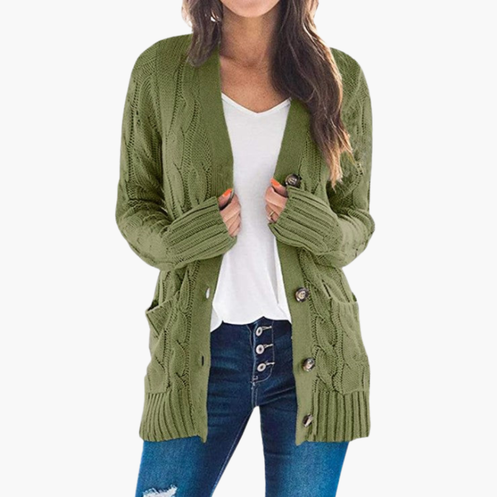 Women's Button Front Cardigan Sweater with Pockets