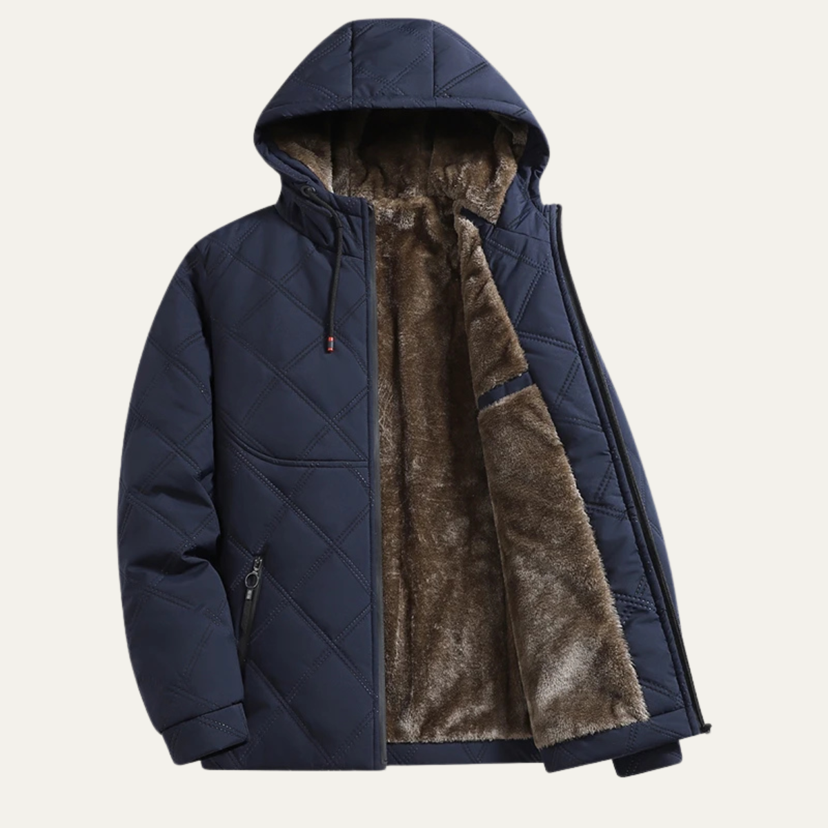 Men's Thick Fleece Lined Winter Hooded Coat - Vonnera