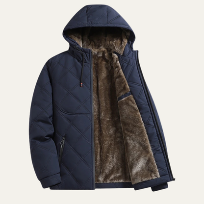 Men's Thick Fleece Lined Winter Hooded Coat - Vonnera