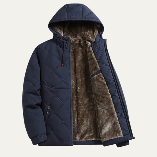 Men's Thick Fleece Lined Winter Hooded Coat - Vonnera