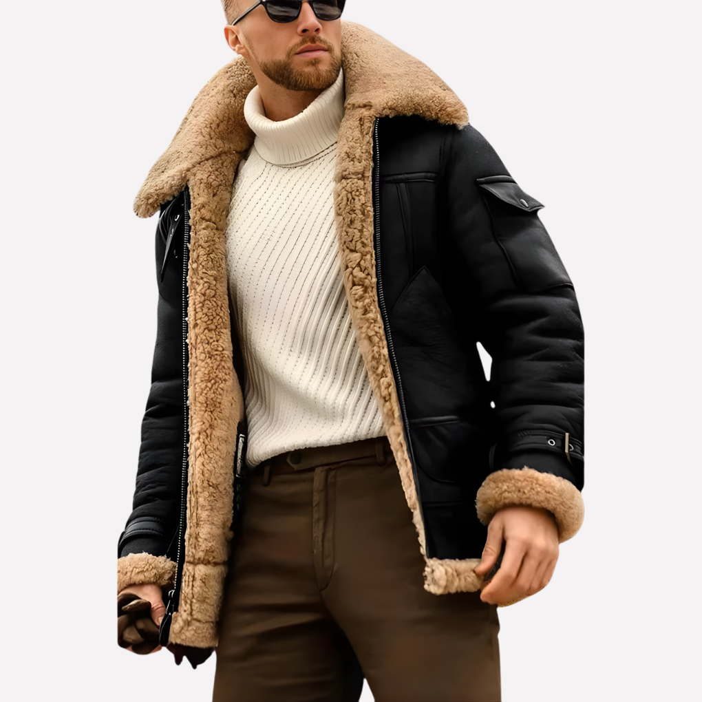 Men's Leather Aviator Jacket