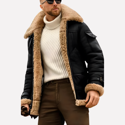 Men's Leather Aviator Jacket