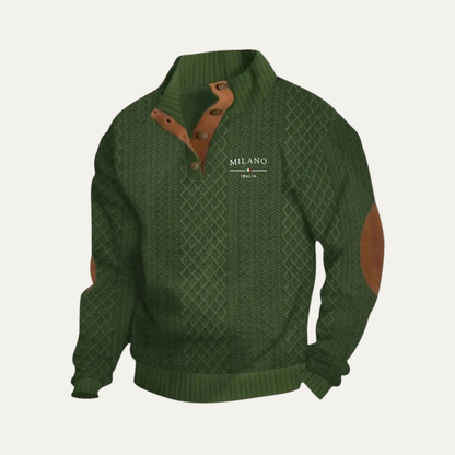 Harringdale Men's Knit Quarter Zip Sweater Elbow Patches