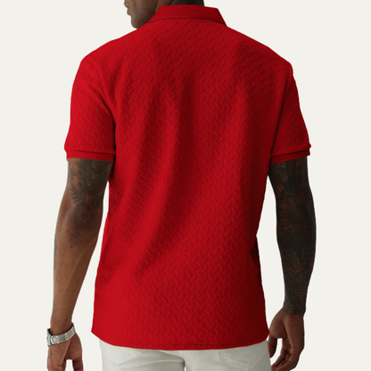 Men's Classic Polo Shirt Textured Cotton Summer Wear