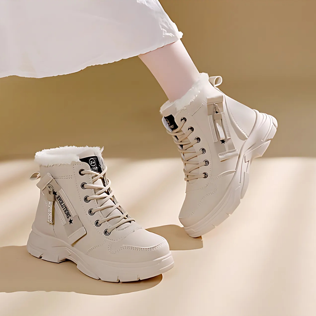 Women's High Ankle Lace Up Boots Lug Sole