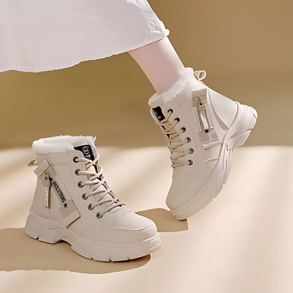 Women's High Ankle Lace Up Boots Lug Sole