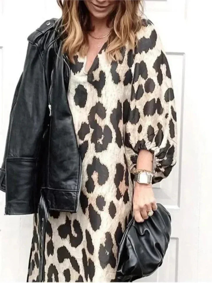 Linda Women's Leopard Print Dress - Vonnera